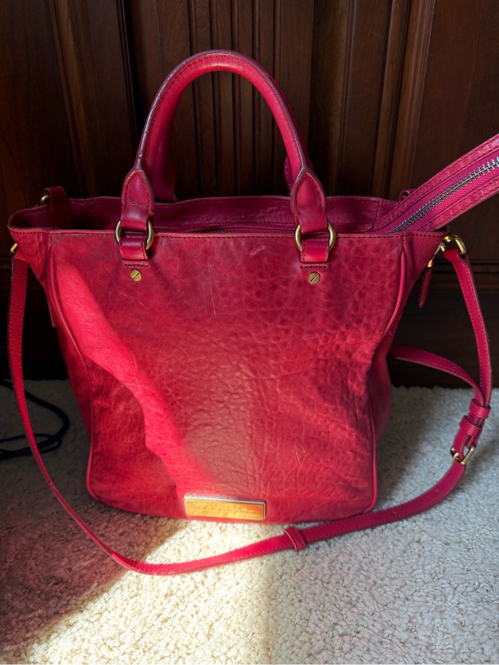 Marc by Marc Jacobs Too Hot to Handle Red Leather Hobo Crossbody